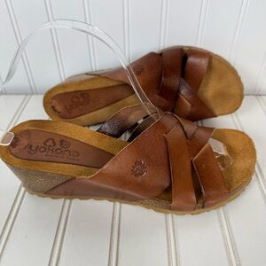 Yokono Wedge Sandals Slide Leather Cork
Cross Front 9 Slip On Shoes